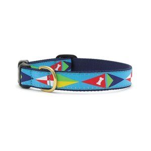Nautical Flags Premium Ribbon Dog Collar by Up Country